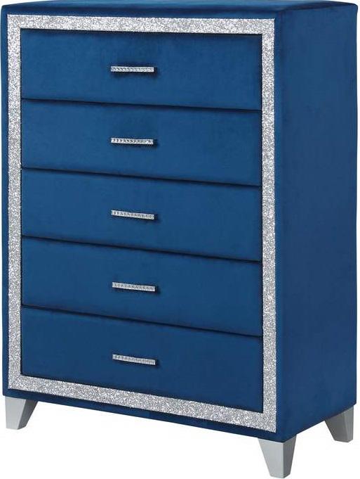 Galaxy Home Sapphire 5 Drawer Chest in Navy GHF-808857750792