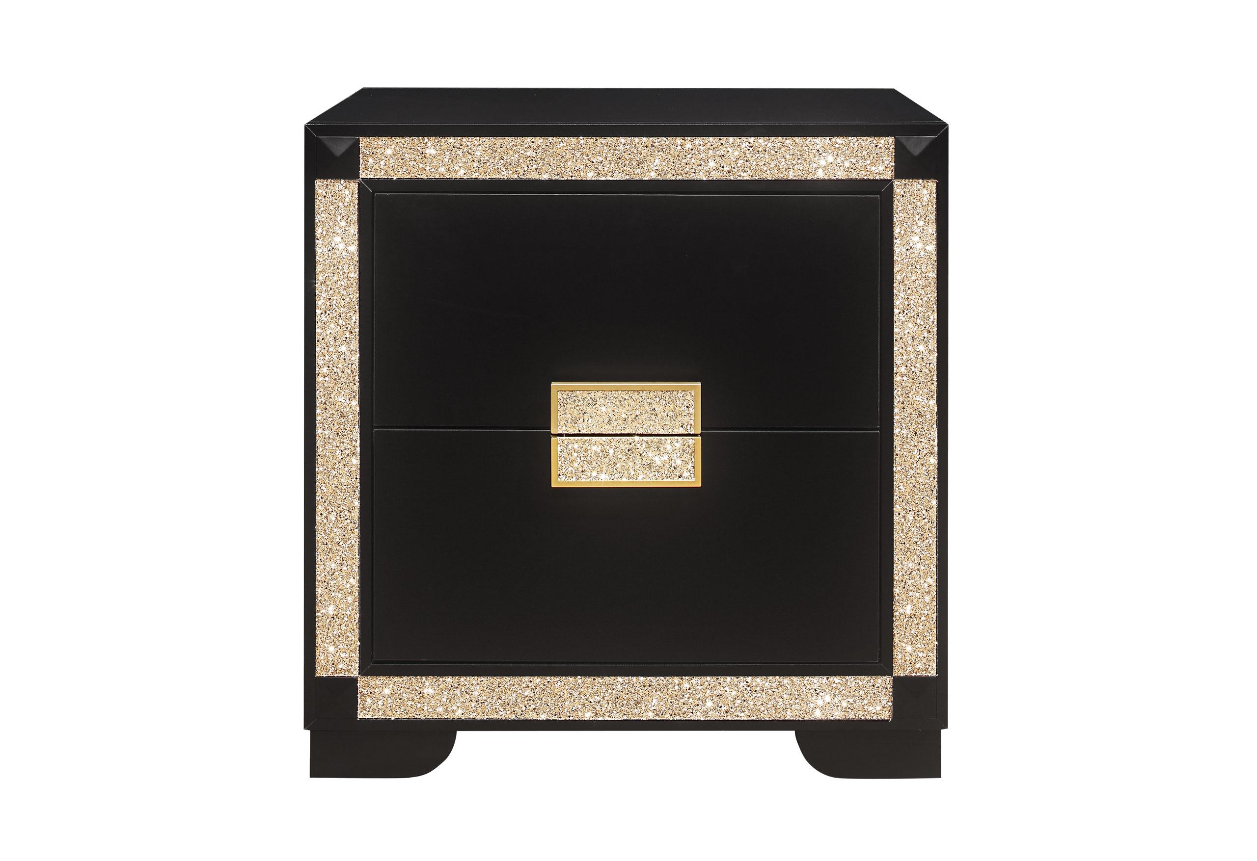 BLAKE BLACK/GOLD NIGHTSTAND