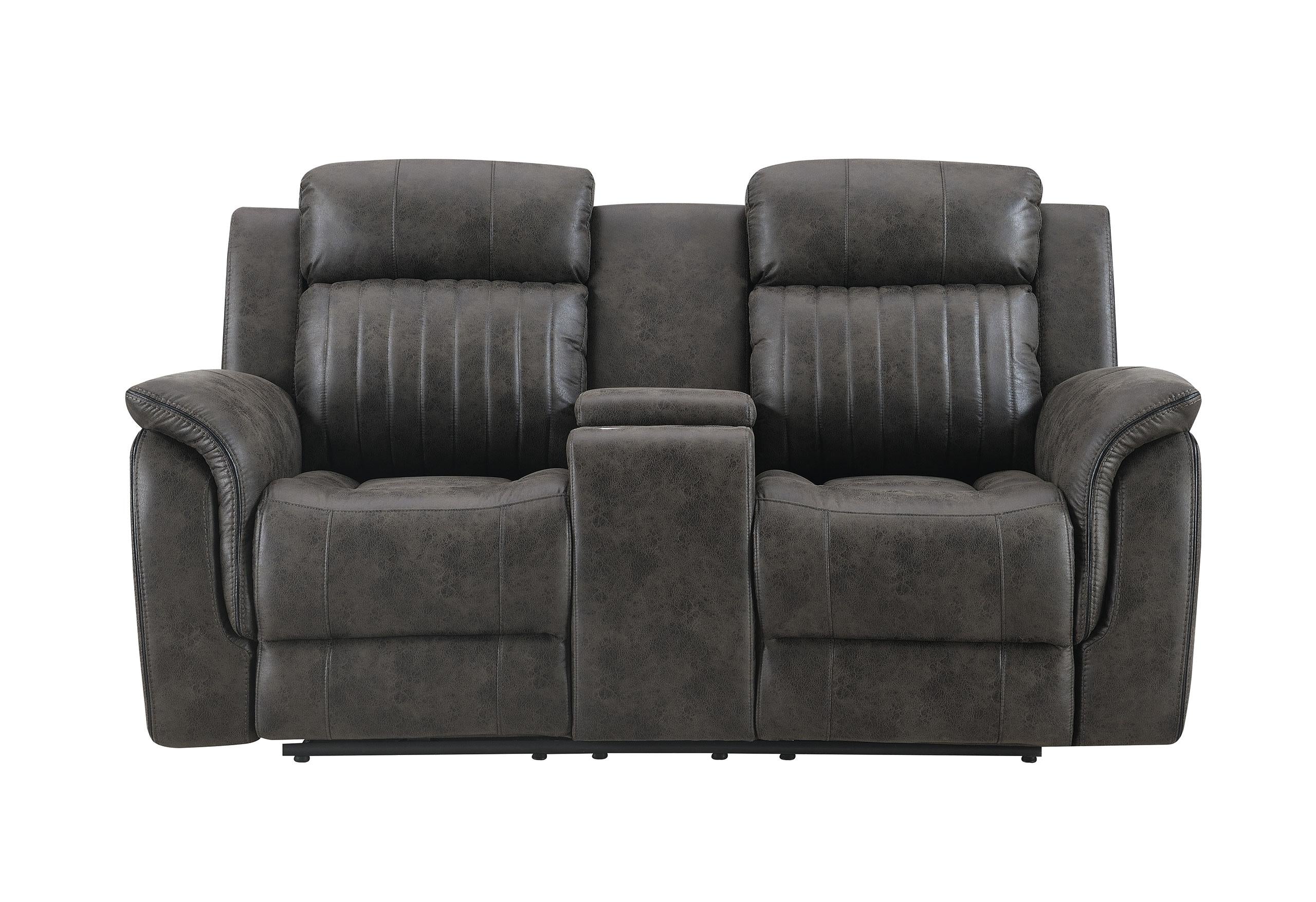 U8517 GREY CONSOLE RECLINING LOVESEAT