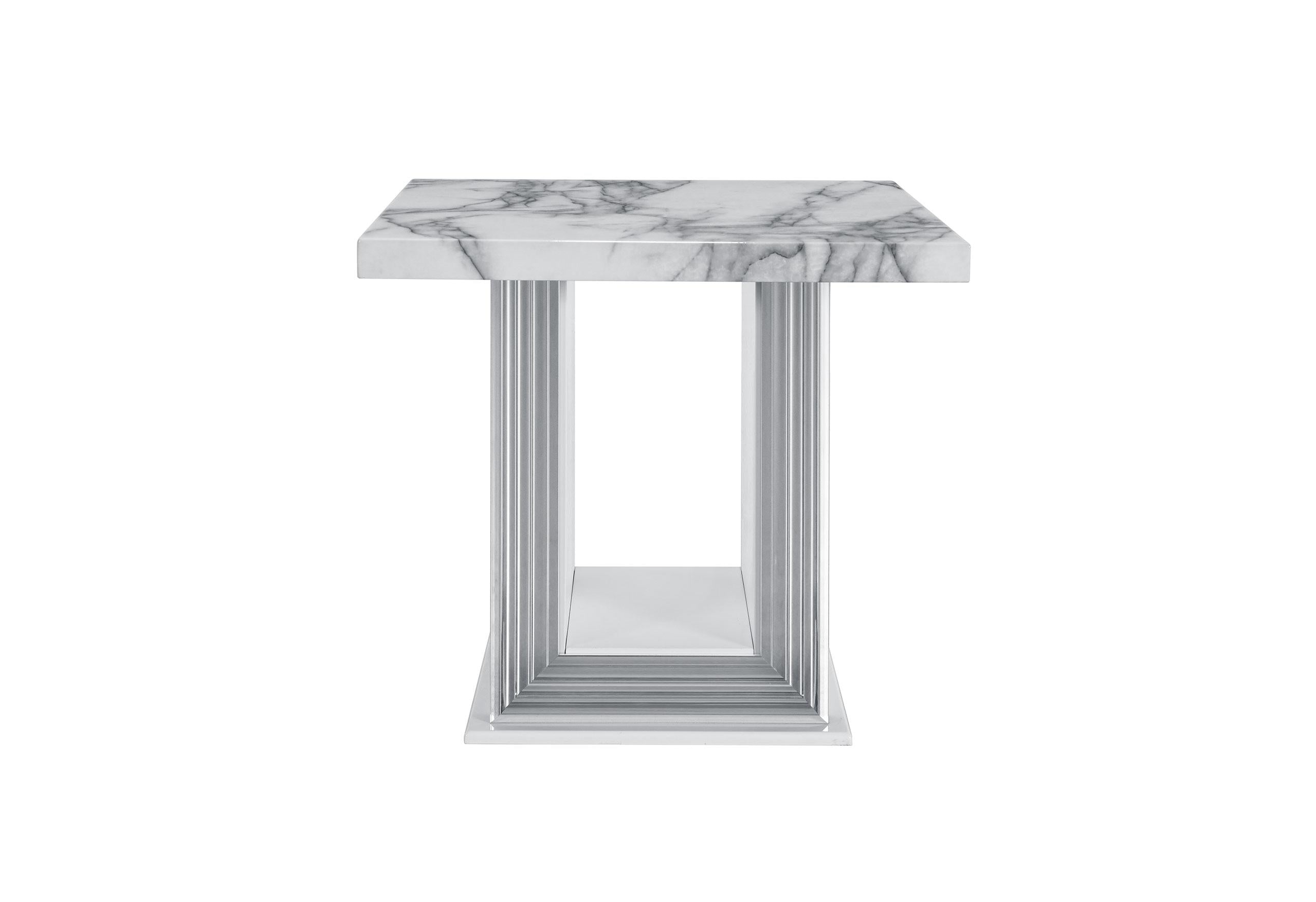 YLIME WHITE MARBLE END TABLE
