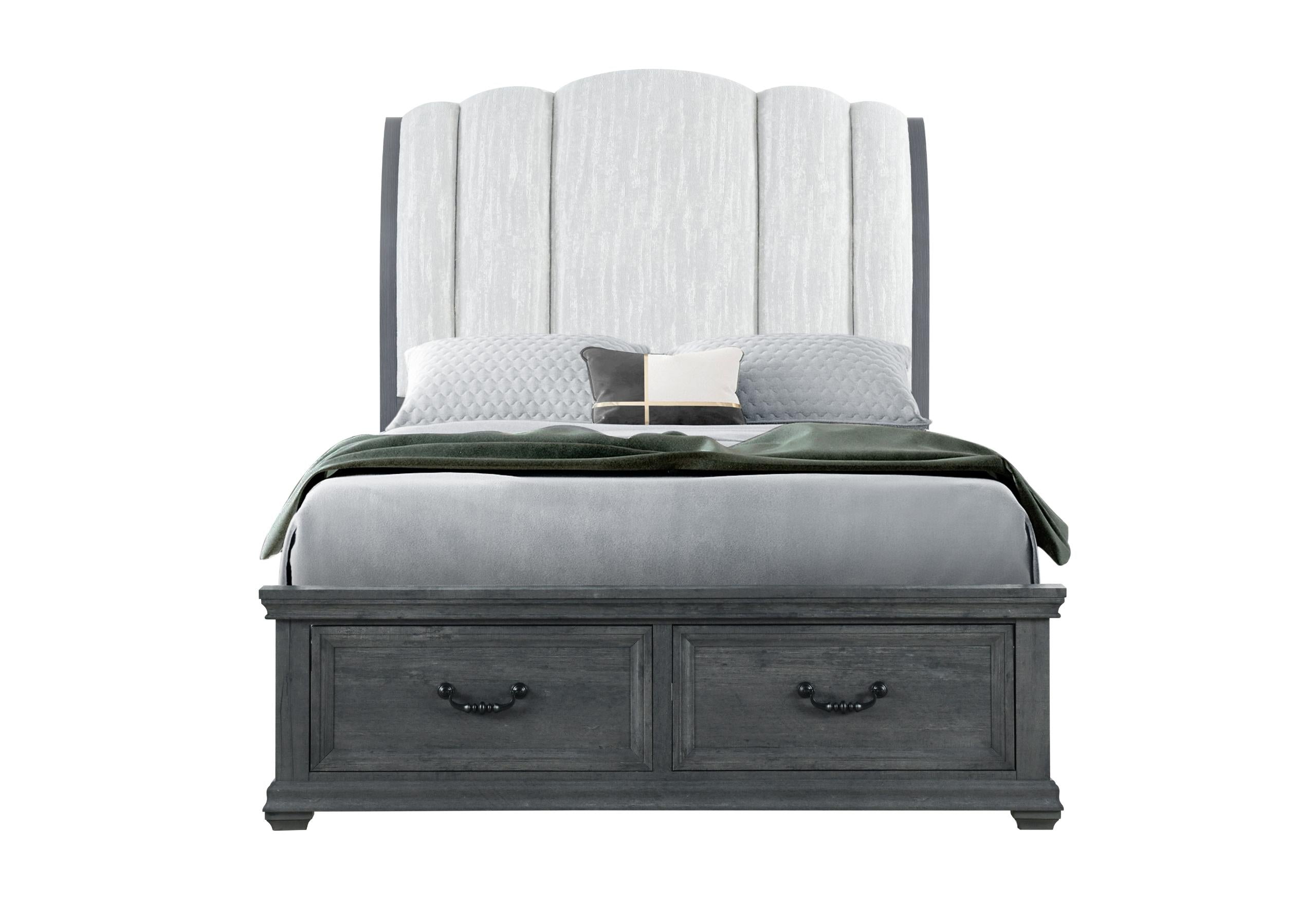 ROWAN GREY STORGAE QUEEN BED