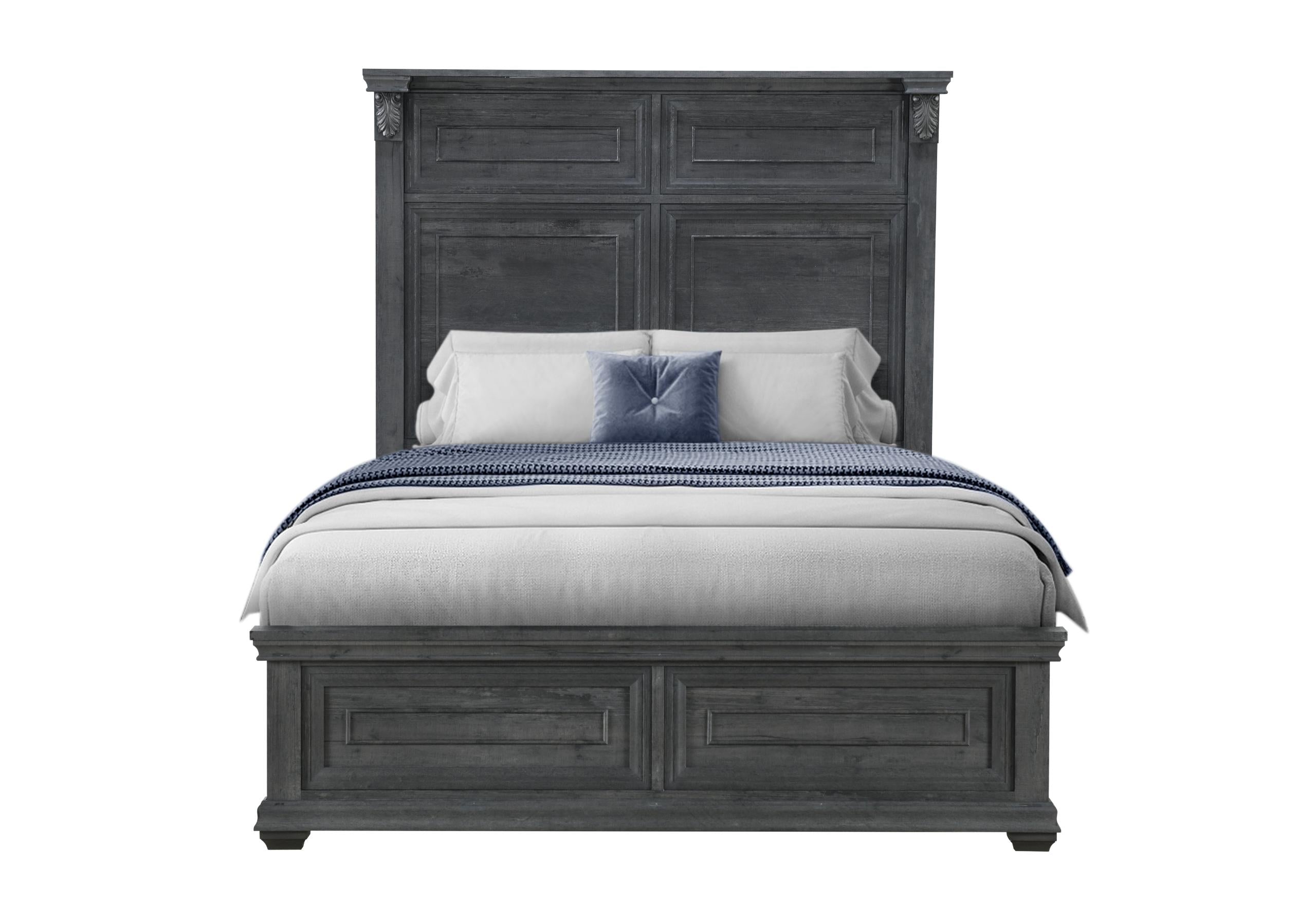 TATUM GREY QUEEN BED WITHOUT STORAGE