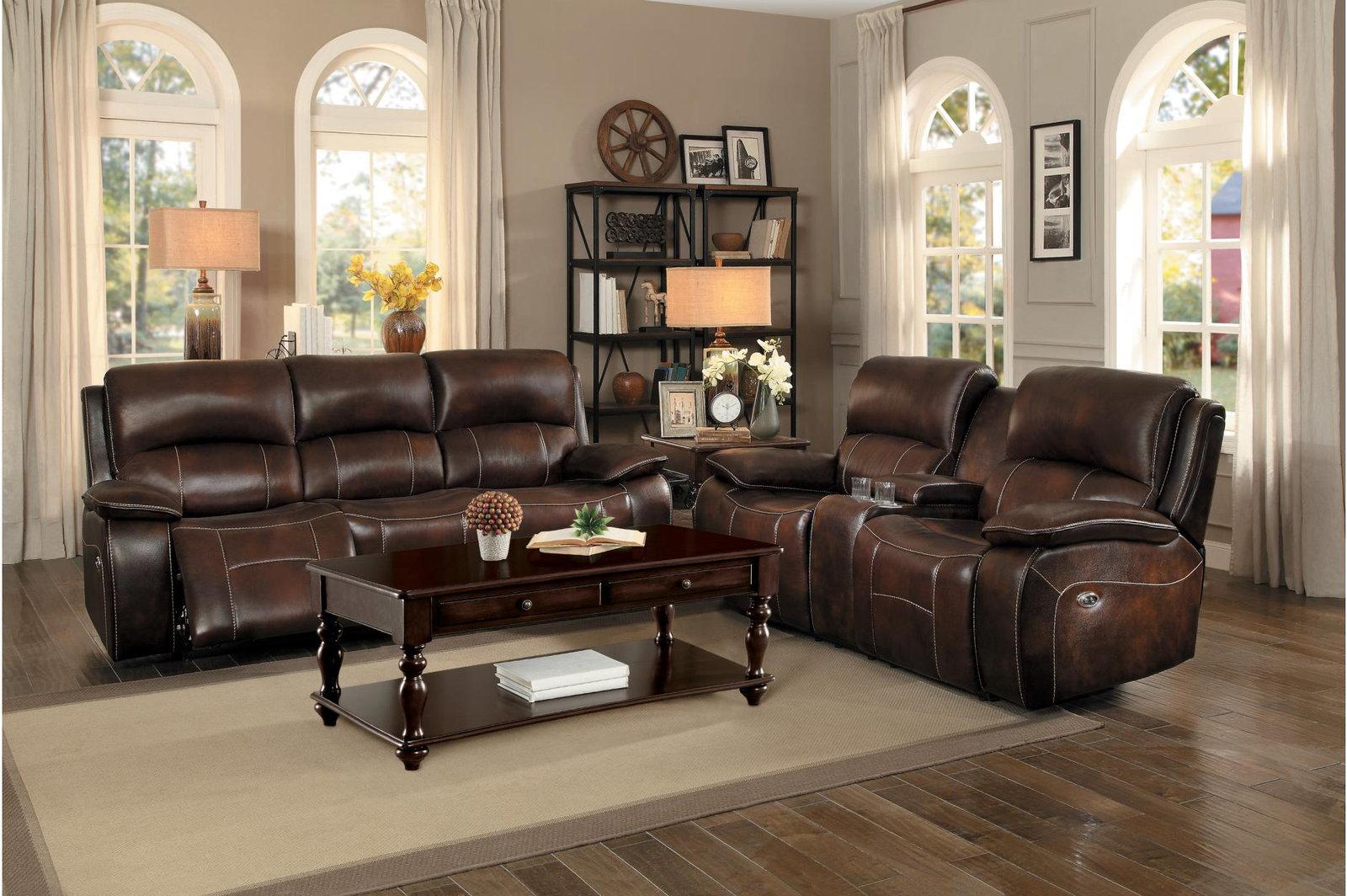 Mahala Power Double Reclining Loveseat in Brown 8200BRW-2PW