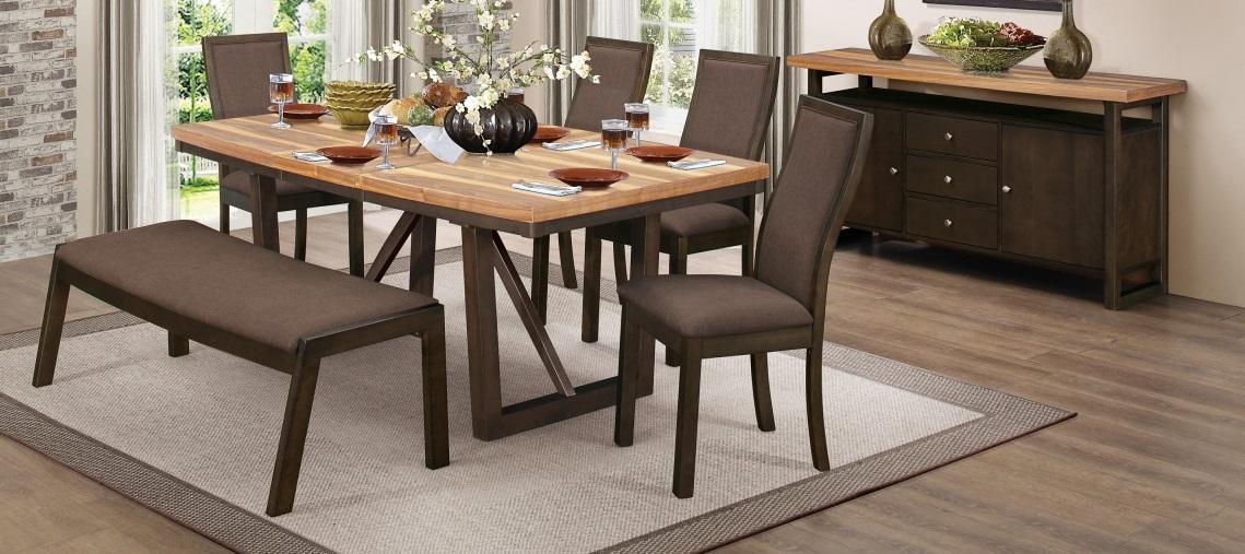 Compson 60"Bench in Natural and Walnut 5431-14