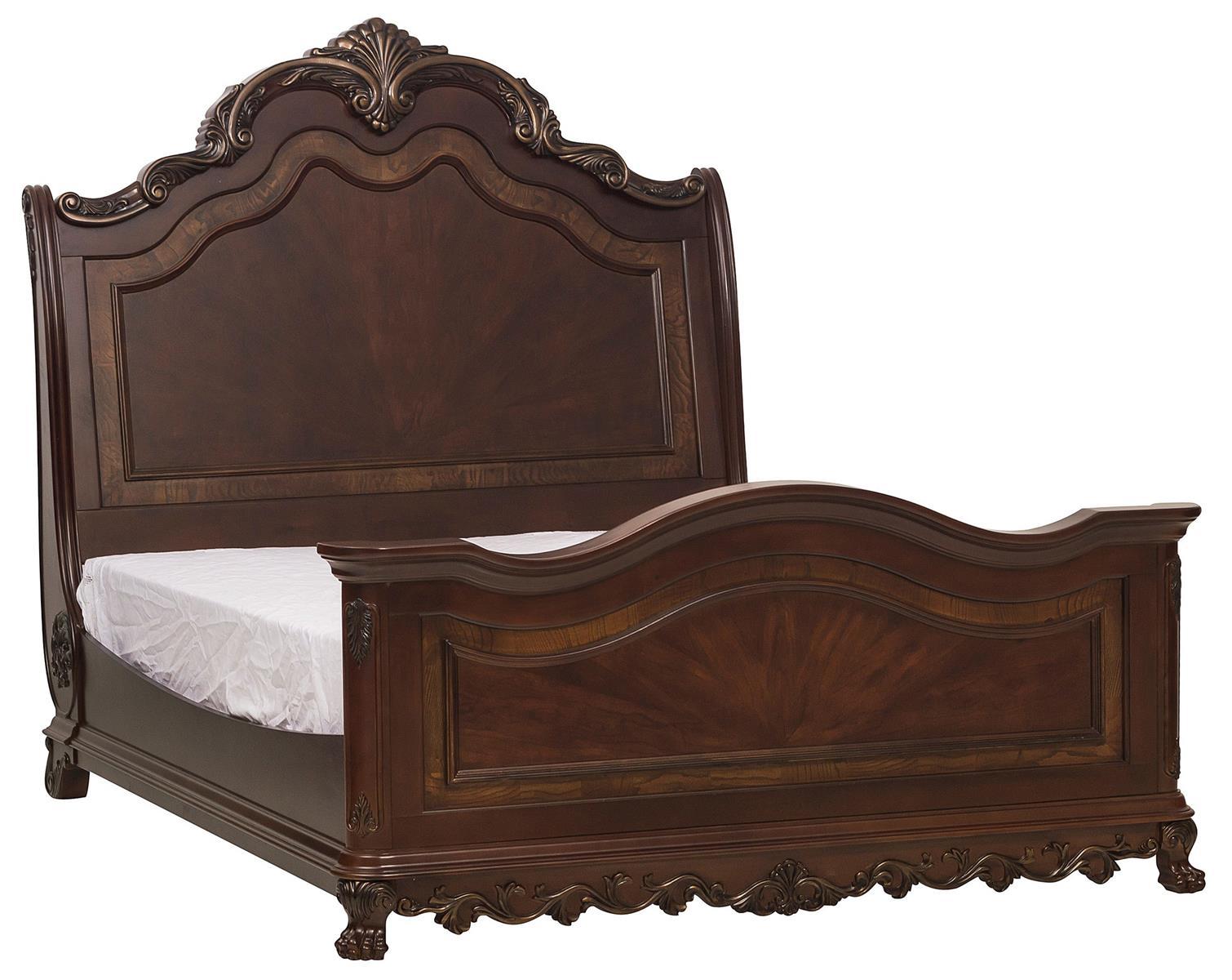 Deryn Park Queen Sleigh Bed in Cherry 2243SL-1