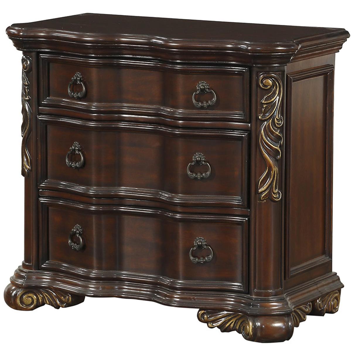 Royal Highlands 3 Drawer Nightstand in Rich Cherry 1603-4