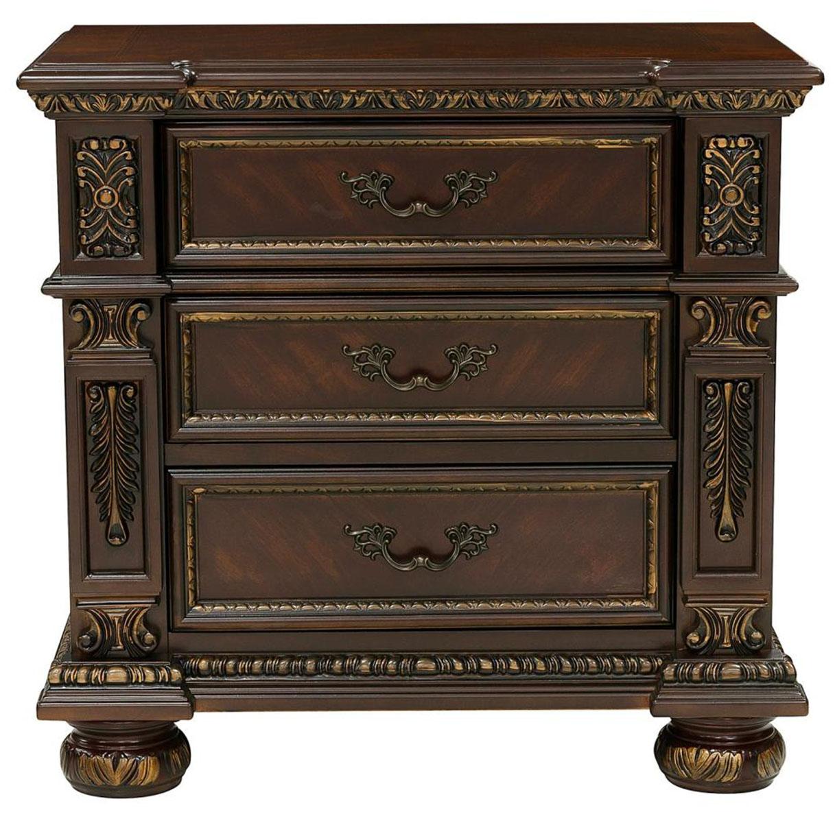 Catalonia 3 Drawer Nightstand in Cherry 1824-4