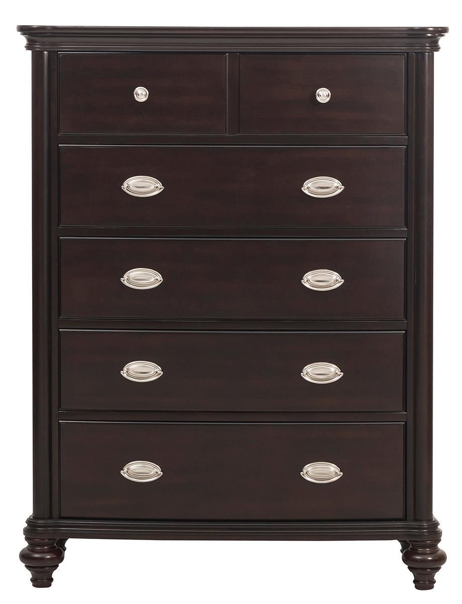 Marston 5 Drawer Chest in Dark Cherry 2615DC-9