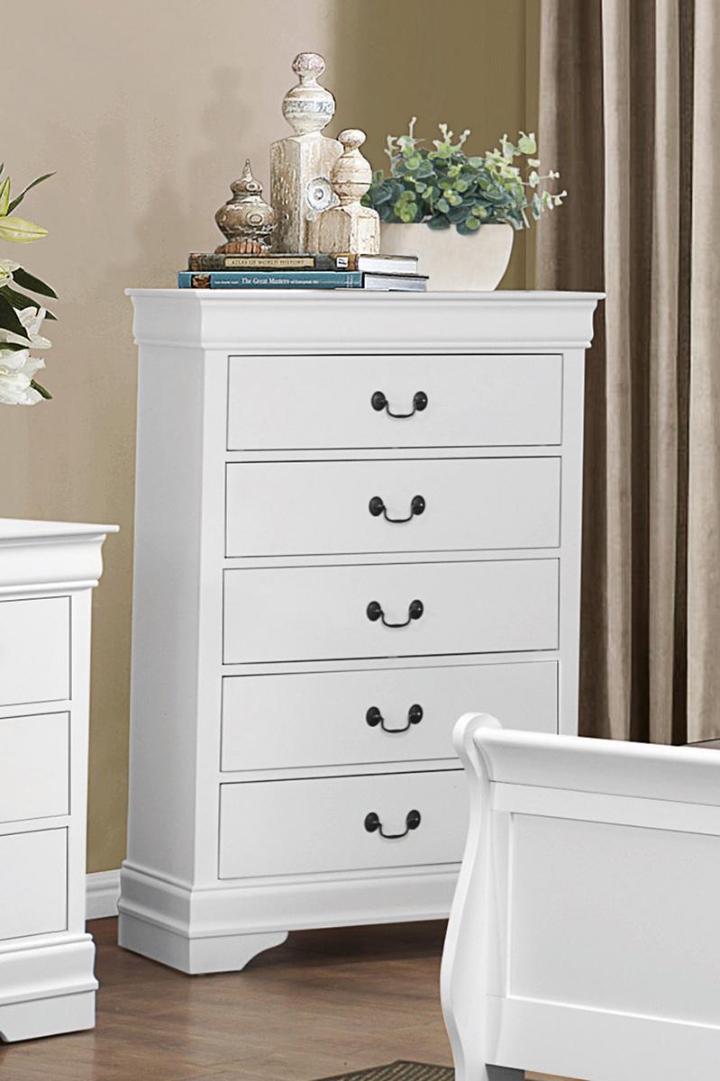Mayville 5 Drawer Chest in White 2147W-9