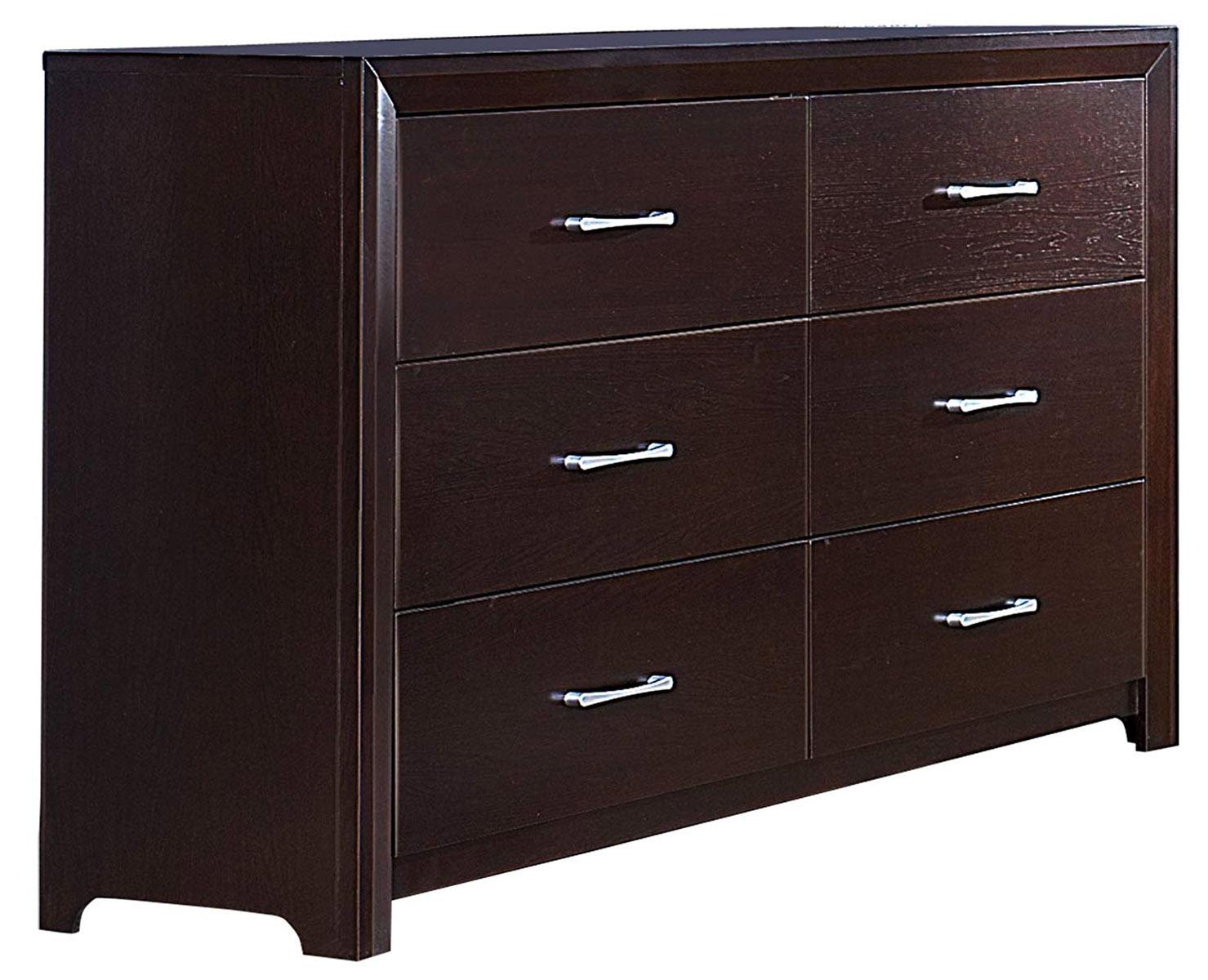 Edina 6 Drawer Dresser in Espresso-Hinted Cherry 2145-5