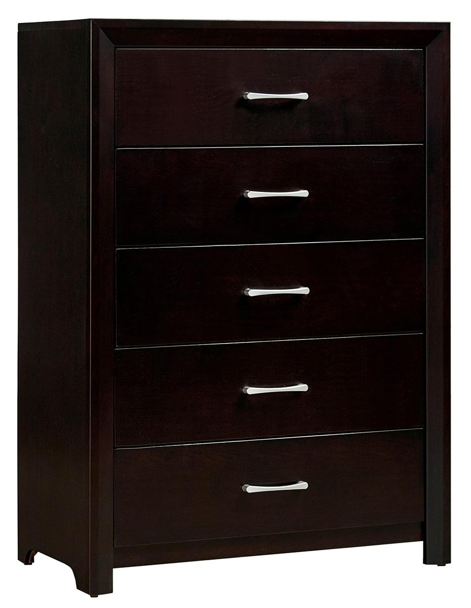 Edina 5 Drawer Chest in Espresso-Hinted Cherry 2145-9