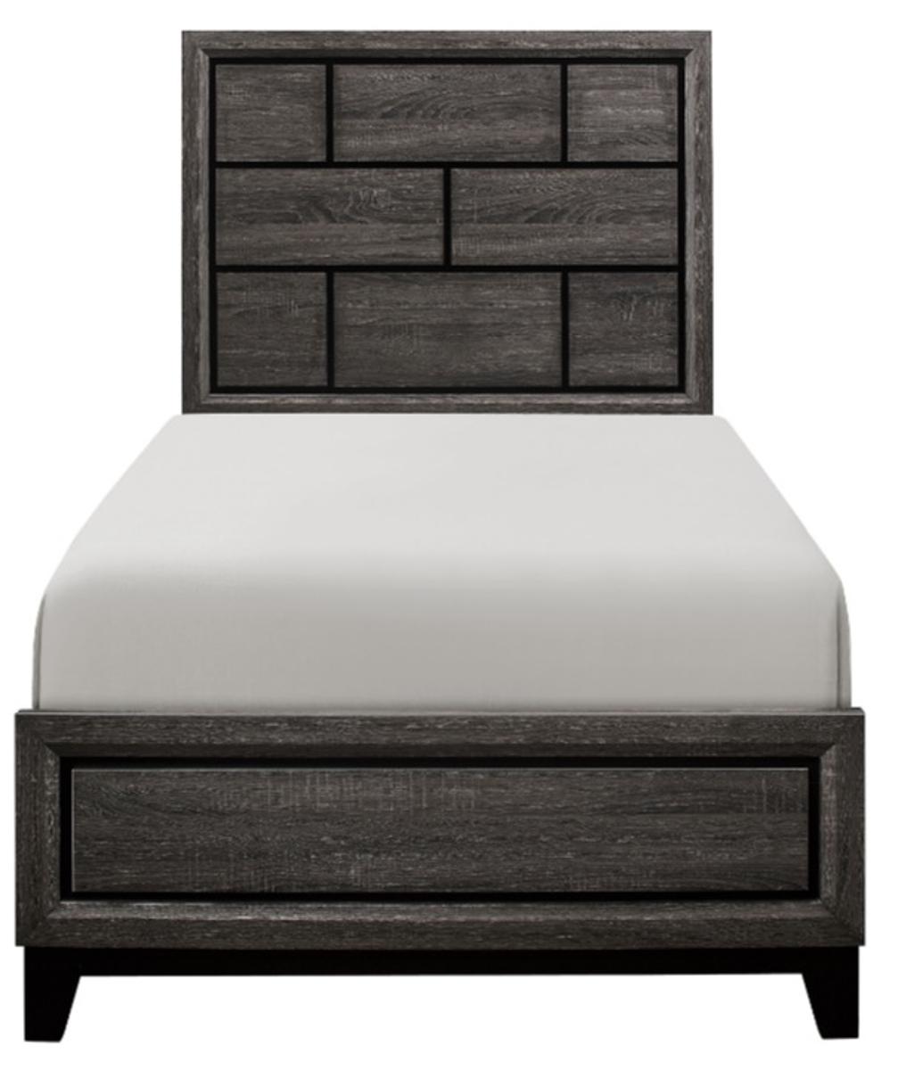 Davi Twin Panel Bed in Gray 1645T-1*