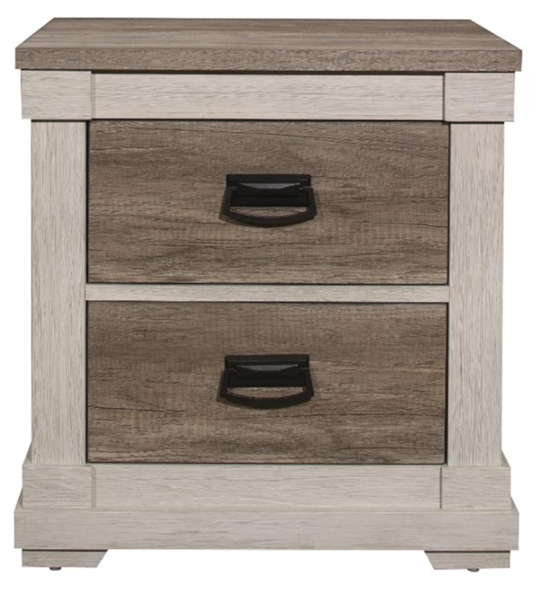 Arcadia Nightstand in White & Weathered Gray 1677-4