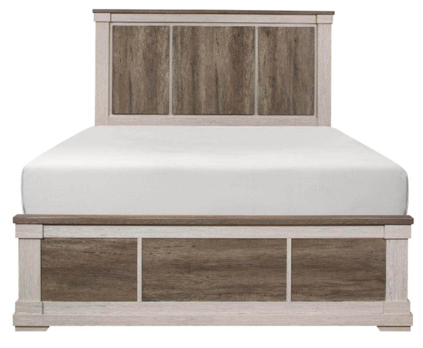 Arcadia Full Panel Bed in White & Weathered Gray 1677F-1*