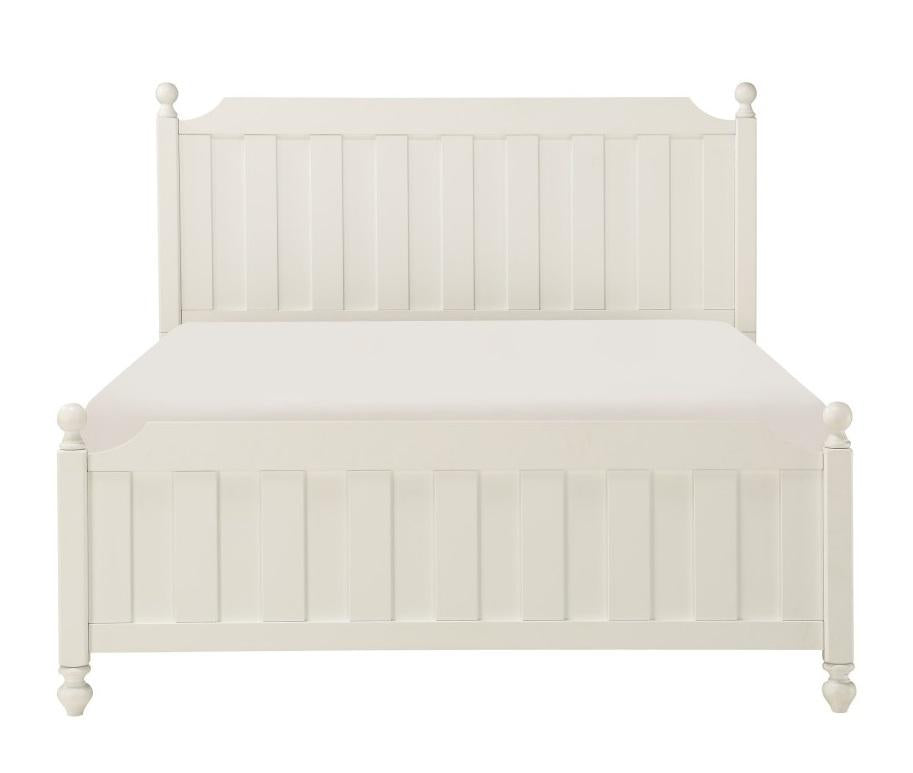 Wellsummer Queen Panel Bed in White 1803W-1*