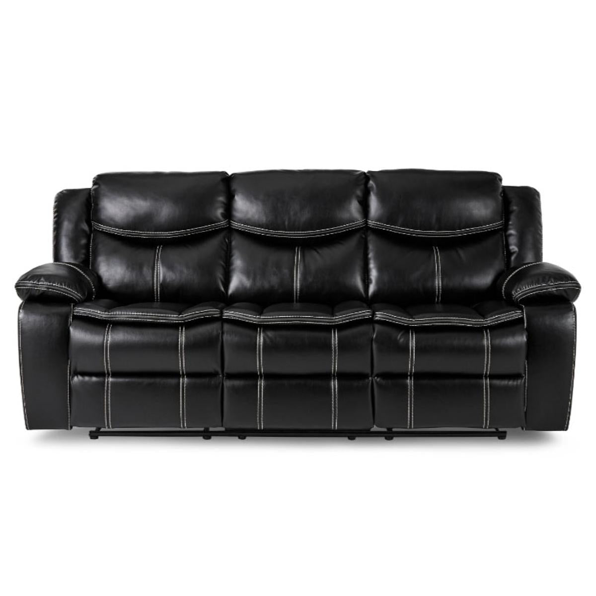 Bastrop Double Reclining Sofa in Black 8230BLK-3
