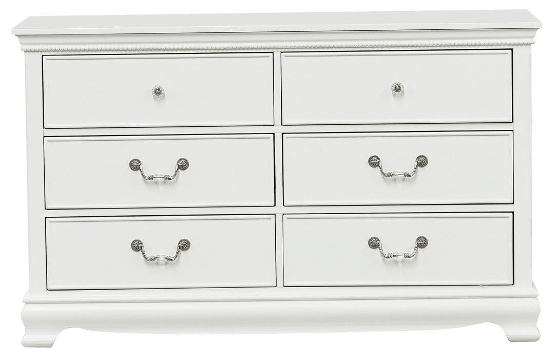 Lucida 6 Drawer Dresser in White 2039W-5