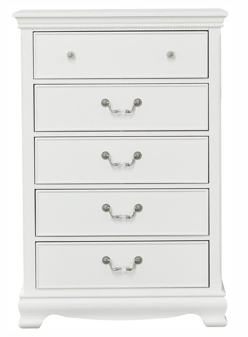 Lucida 5 Drawer Chest in White 2039W-9