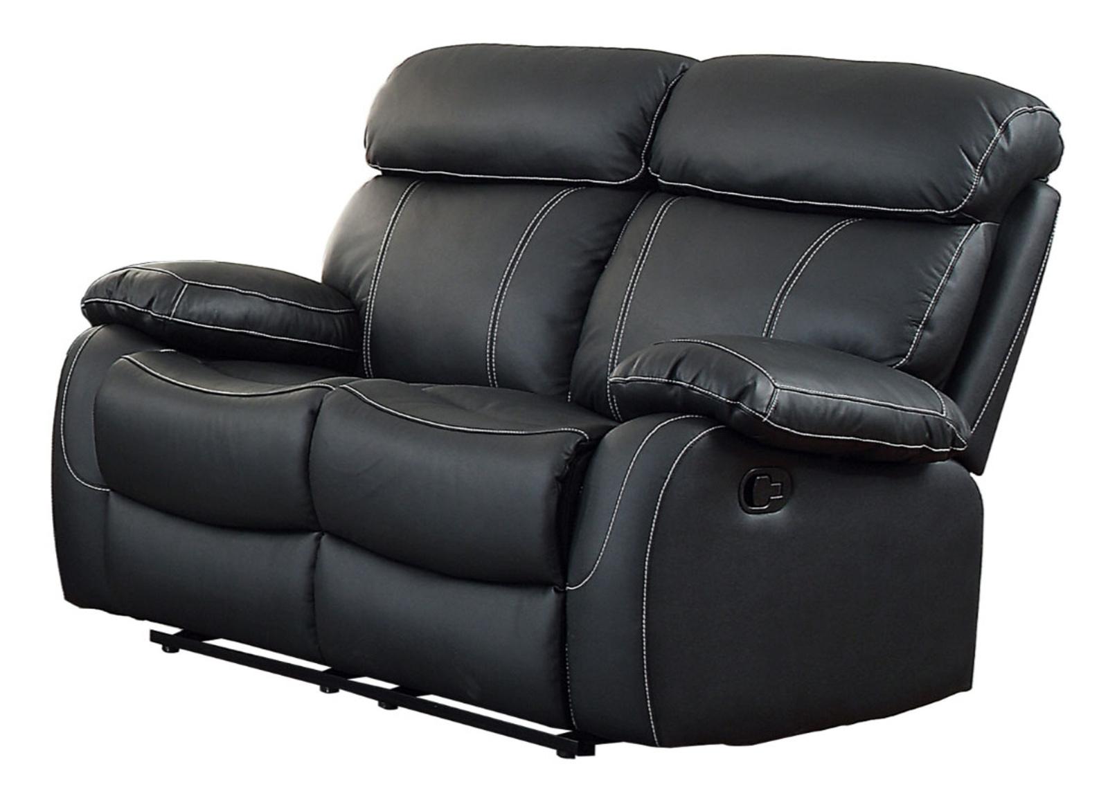 Pendu Double Reclining Loveseat in Black 8326BLK-2