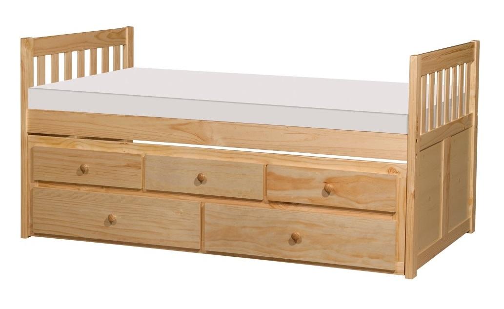 Bartly Twin/Twin Trundle Bed w/ 2 Storage Drawers in Natural B2043PR-1*