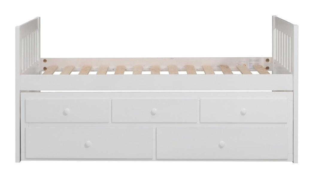 Galen Twin/Twin Trundle Bed with Storage in White B2053PRW-1*