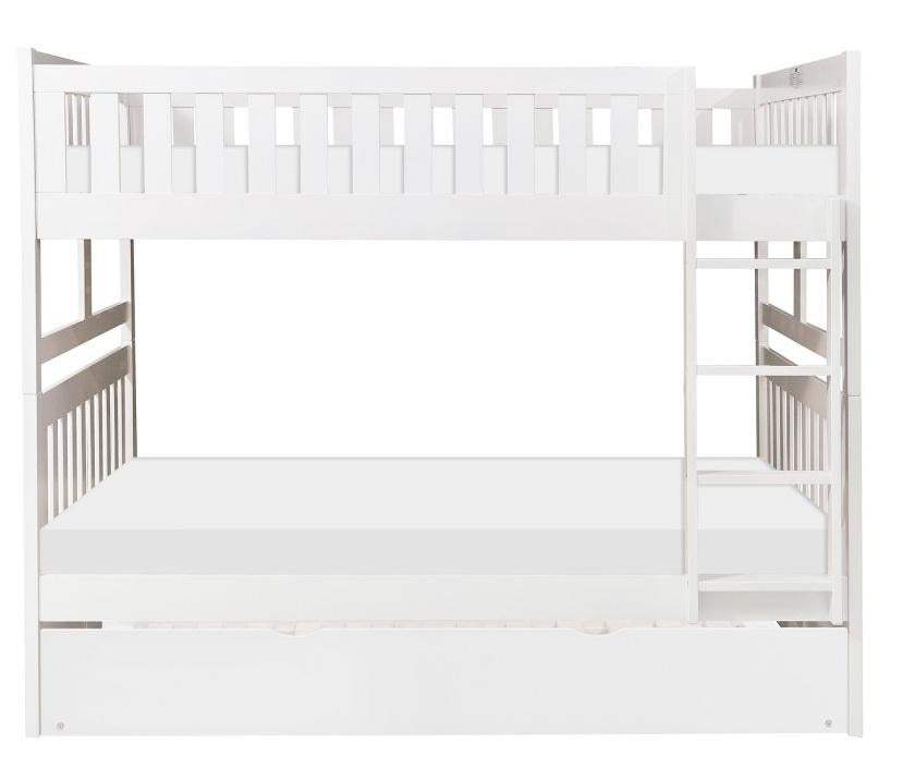 Galen Full/Full Bunk Bed w/ Twin Trundle in White B2053FFW-1*R