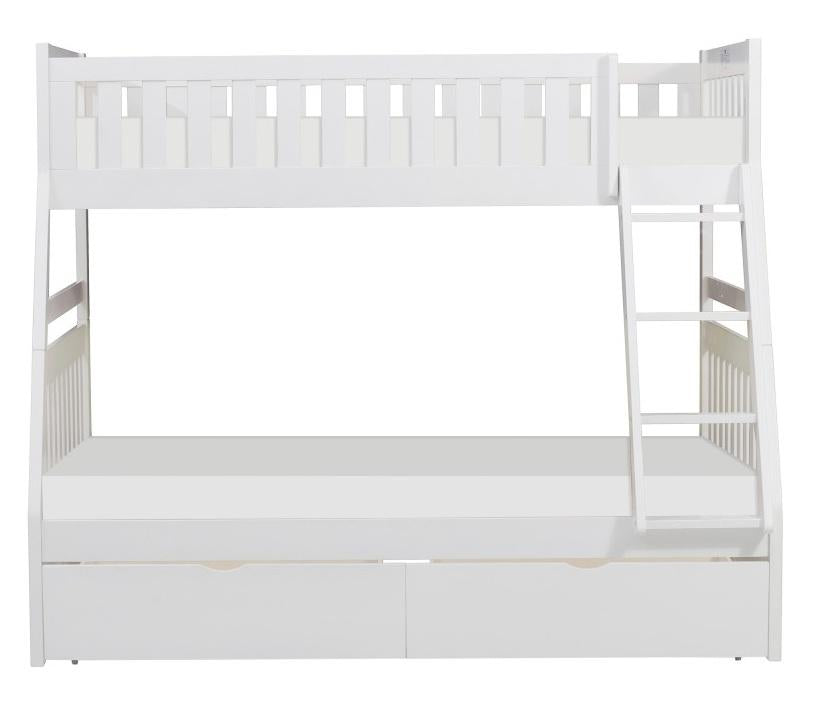 Galen Twin/Full Bunk Bed w/ Storage Boxes in White B2053TFW-1*T