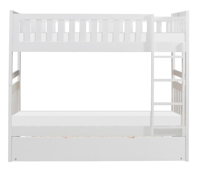 Galen Twin/Twin Bunk Bed w/ Twin Trundle in White B2053W-1*R