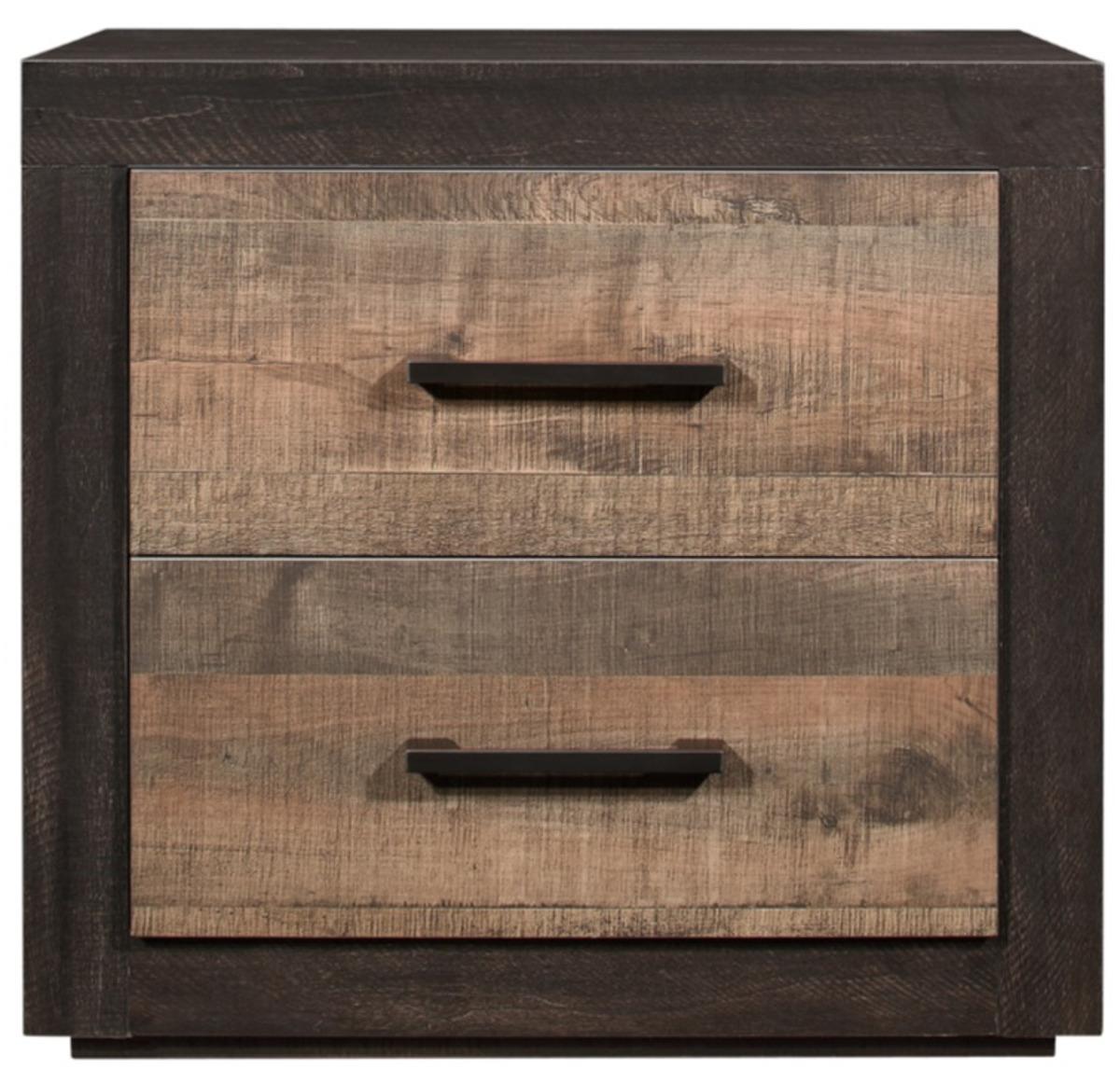 Miter Nightstand in Rustin Mahogany & Dark Ebony 1762-4