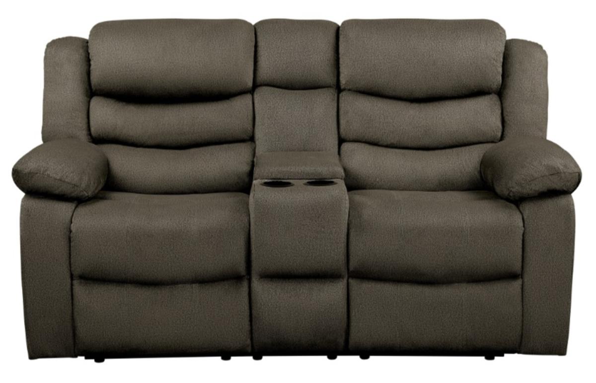 Discus Double Reclining Loveseat in Brown 9526BR-2