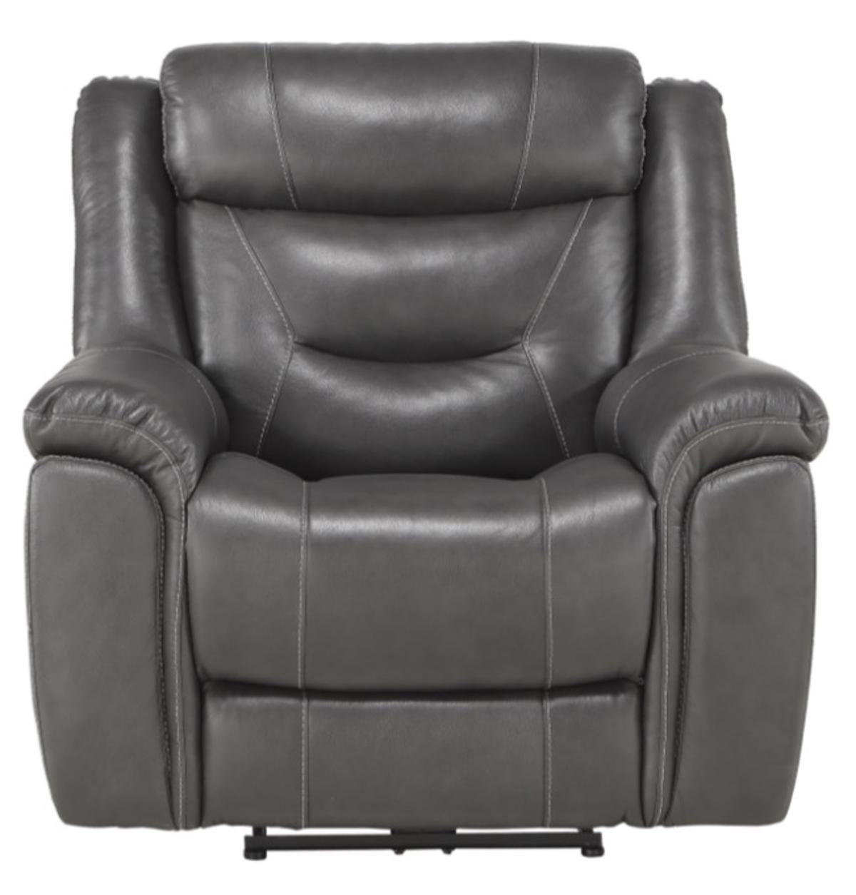 Danio Power Double Reclining Chair with Power Headrests in Dark Gray 9528DGY-1PWH