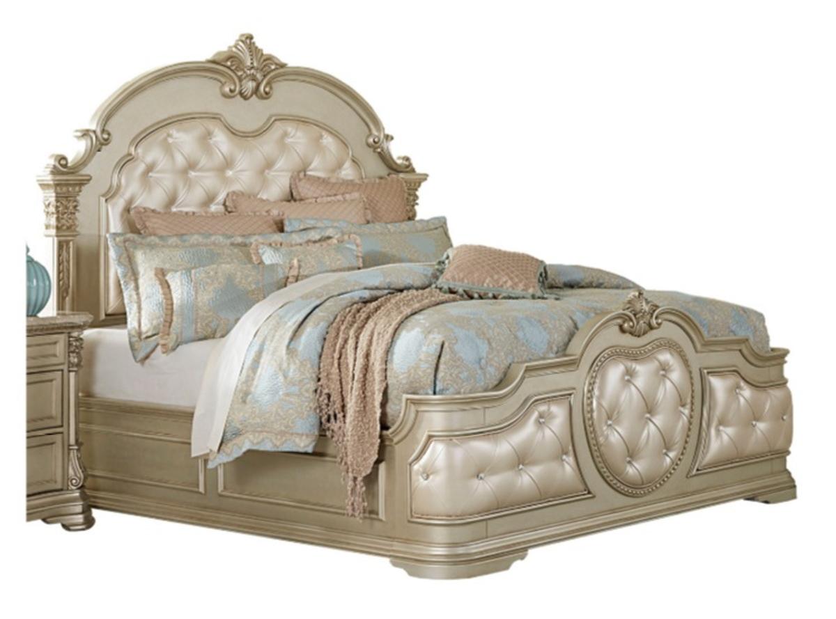 Antoinetta Queen Panel Bed in Champagne Wood 1919NC-1*