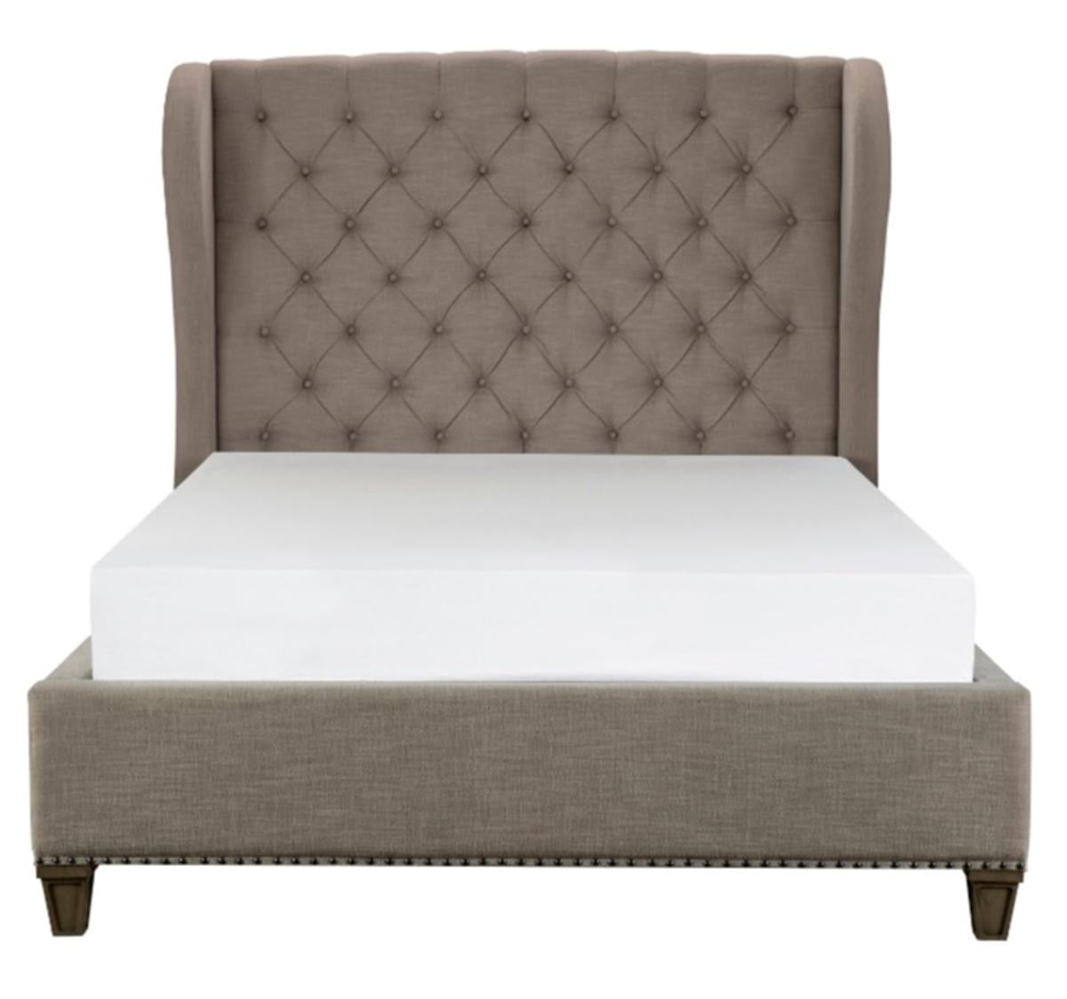 Vermillion King Upholstered Panel Bed in Gray 5442K-1EK*