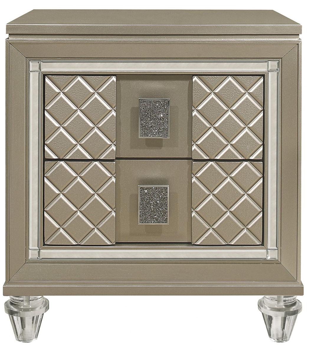 Youth Loudon 2 Drawer Nightstand in Champagne Metallic B1515-4