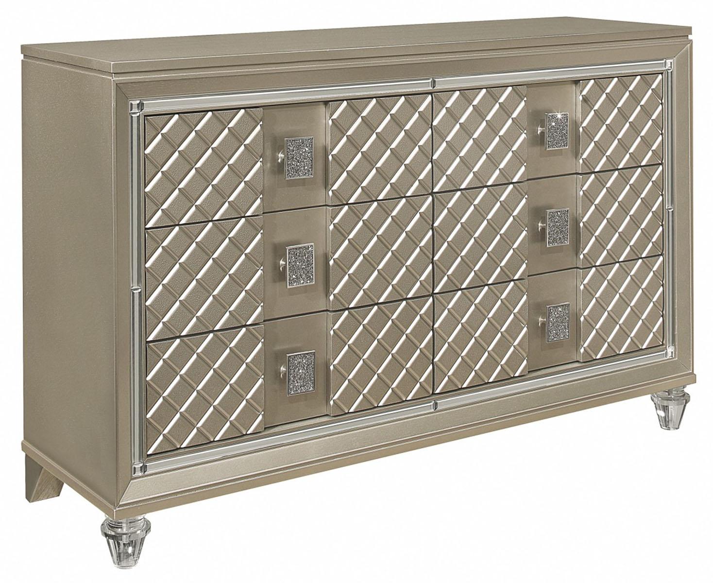 Youth Loudon 6 Drawer Dresser in Champagne Metallic B1515-5