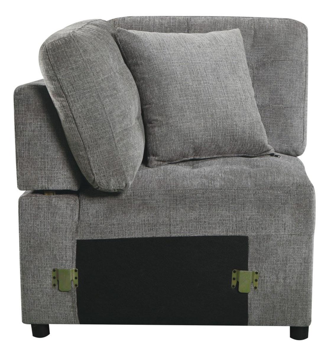 Logansport Corner Seat with 1 Pillow in Gray 9401GRY-CR