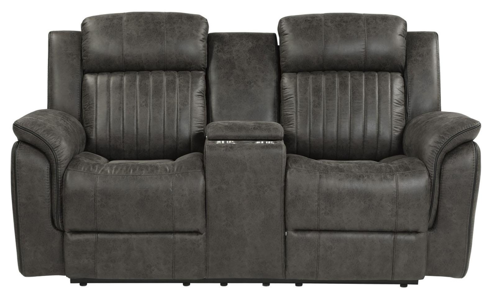 Centeroak Double Reclining Loveseat in Gray 9479BRG-2