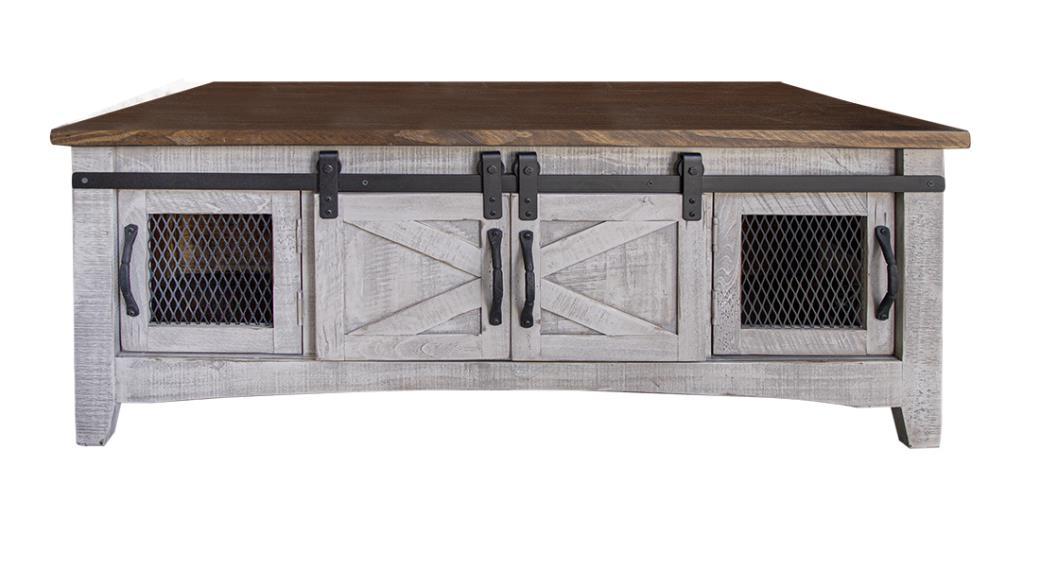 Pueblo Gray Cocktail Table 8 Doors