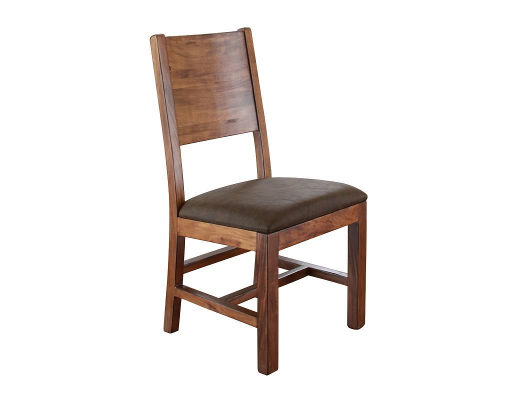 Parota Chair w/Solid Wood - Faux Leather Seat**