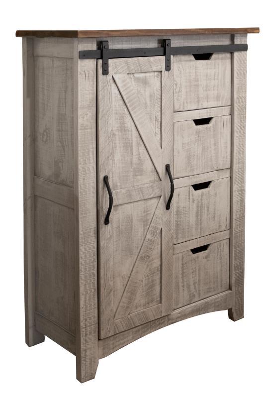 Pueblo Gray 4 Drawers, 1 Door Chest