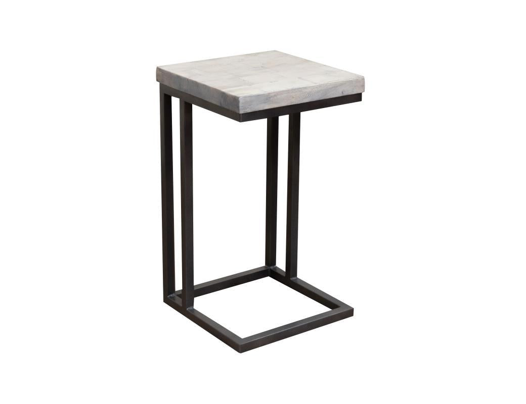 Vista Iron base and Wooden Top, C-Shaped Table