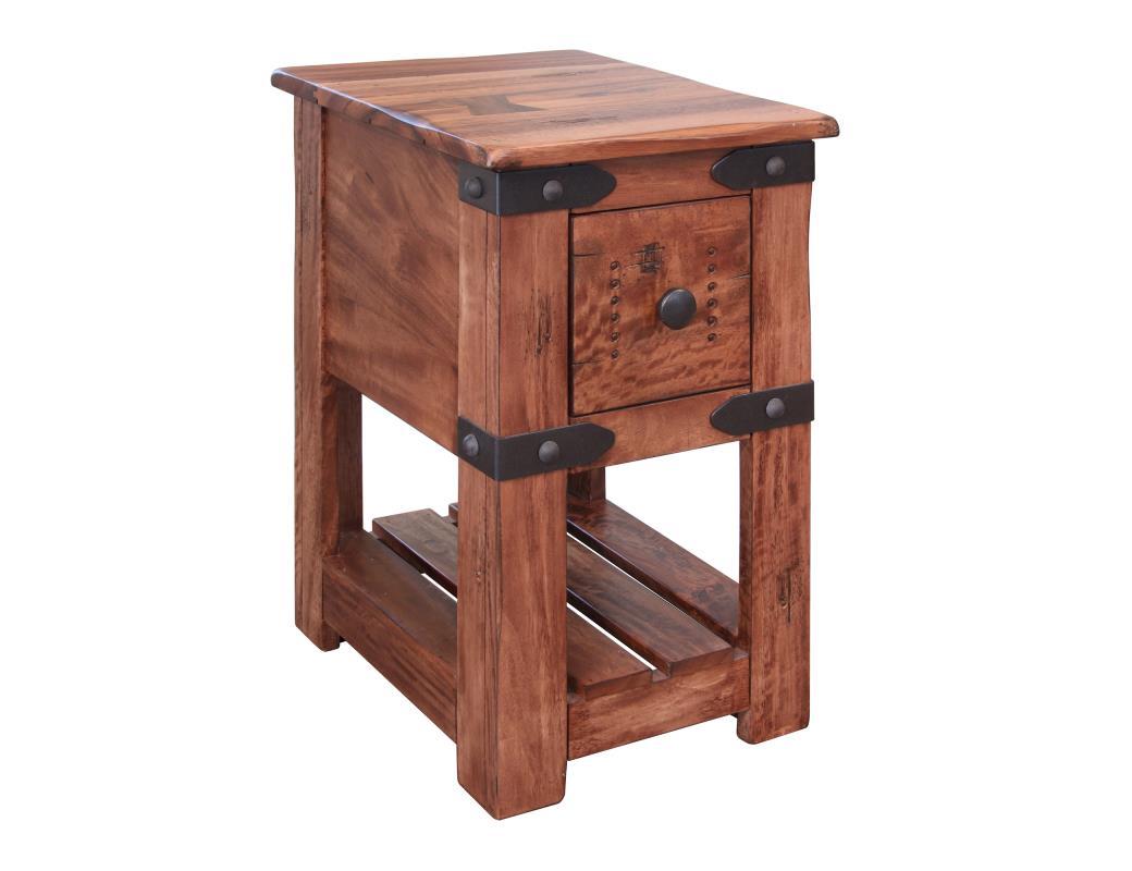 Parota II Chair Side Table w/1 drawer