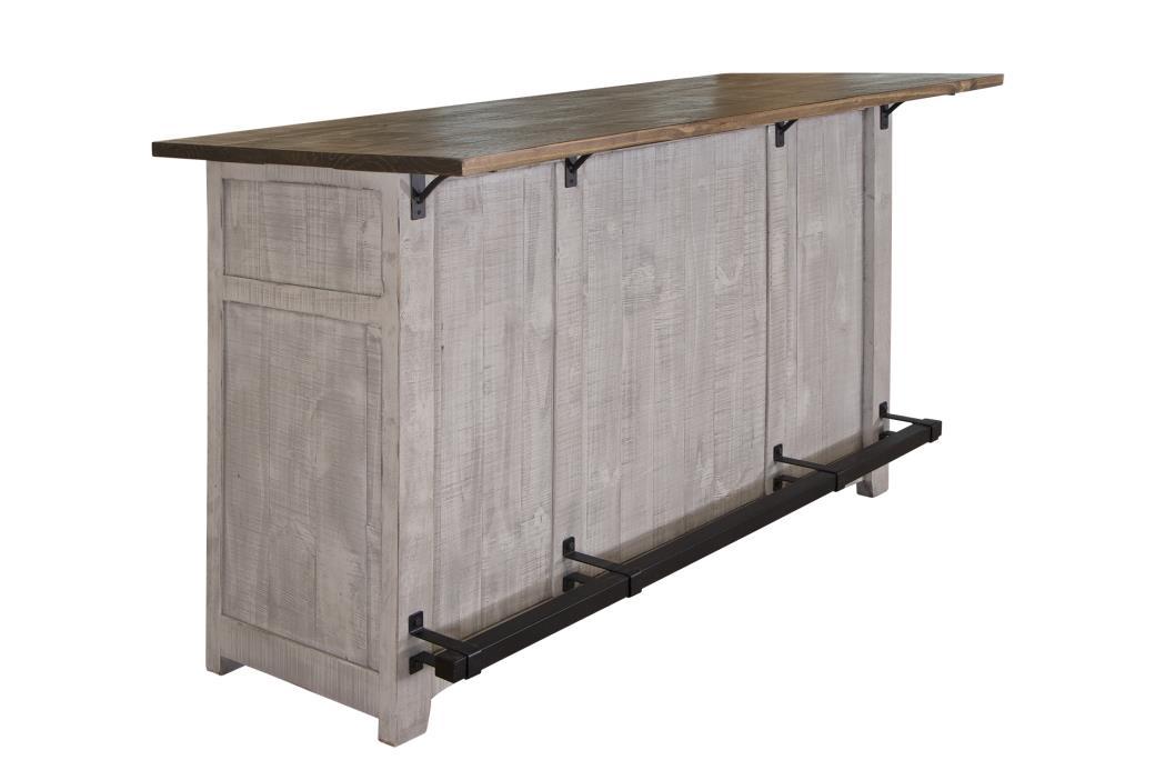Pueblo Gray 2 Drawers and Doors, Bar