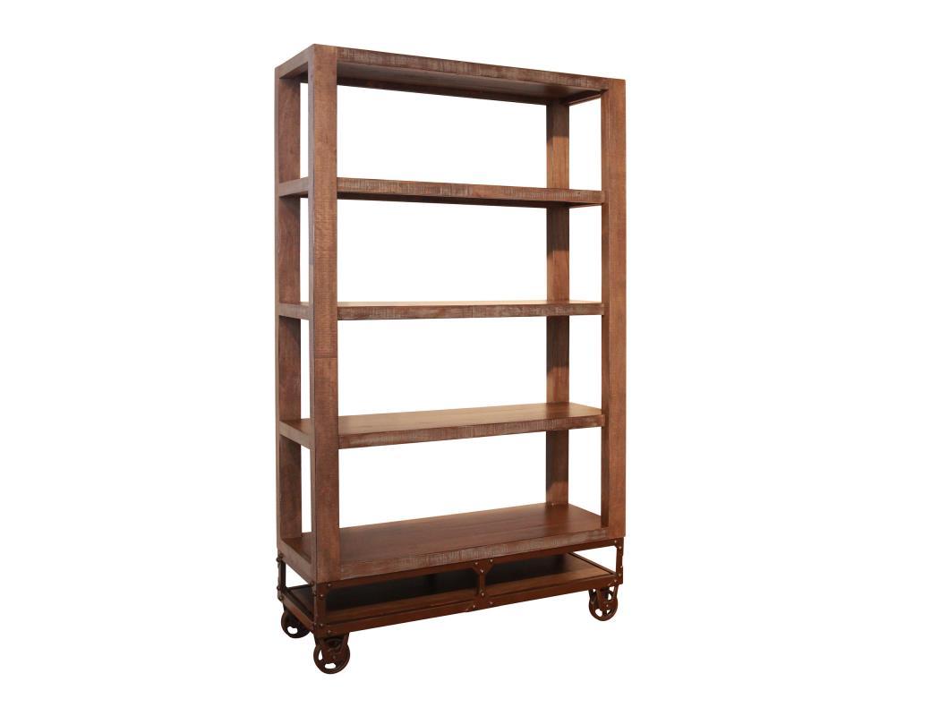 Urban Gold 70" Bookcase with 4 shelves and Casters