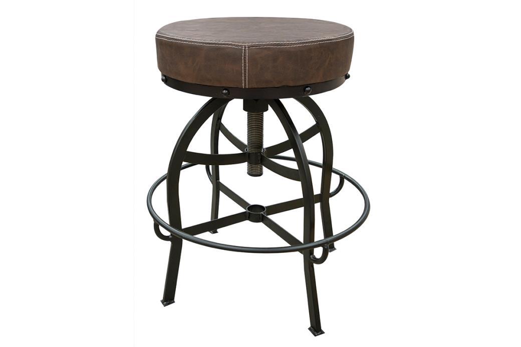 Seating 24-30" Adjustable Swivel Stool, w/ Faux Leather seat, Iron base