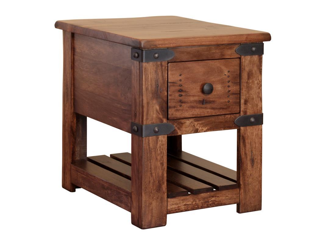 Parota Chair Side Table w/1 drawer