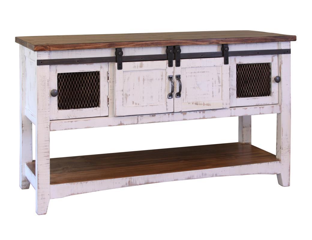 Pueblo White 2 Sliding Doors, 2 Mesh Doors on each side