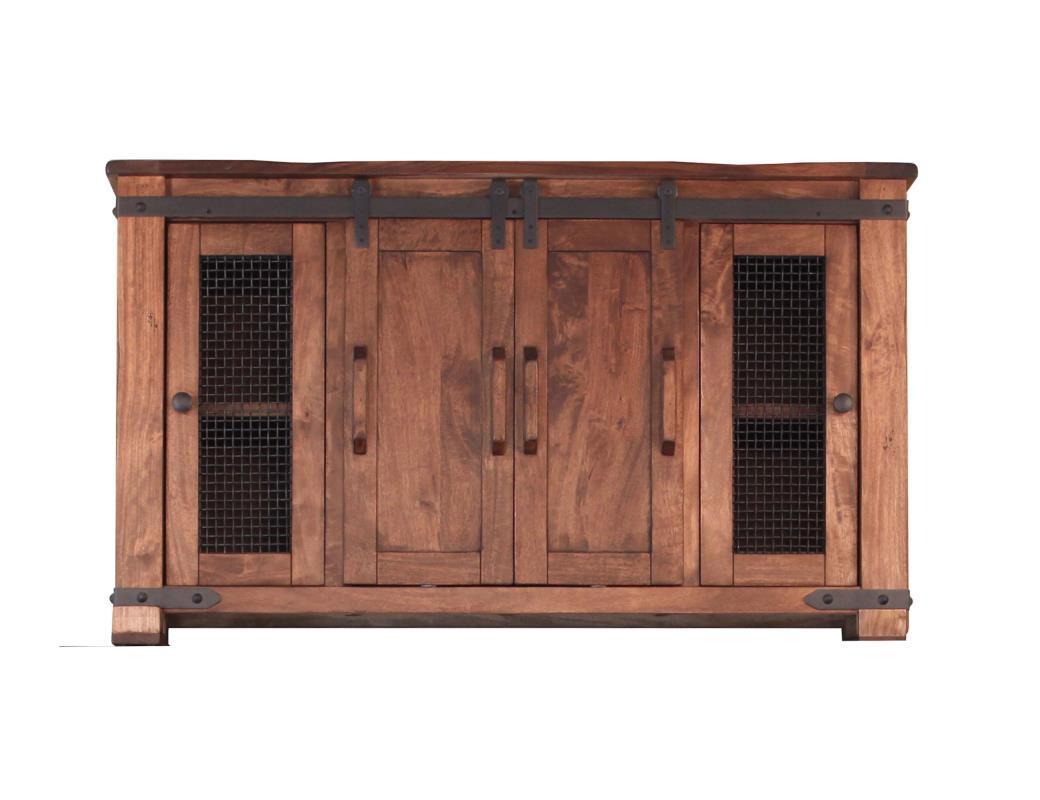 Parota 60" TV Stand w/4 Doors and Shelves