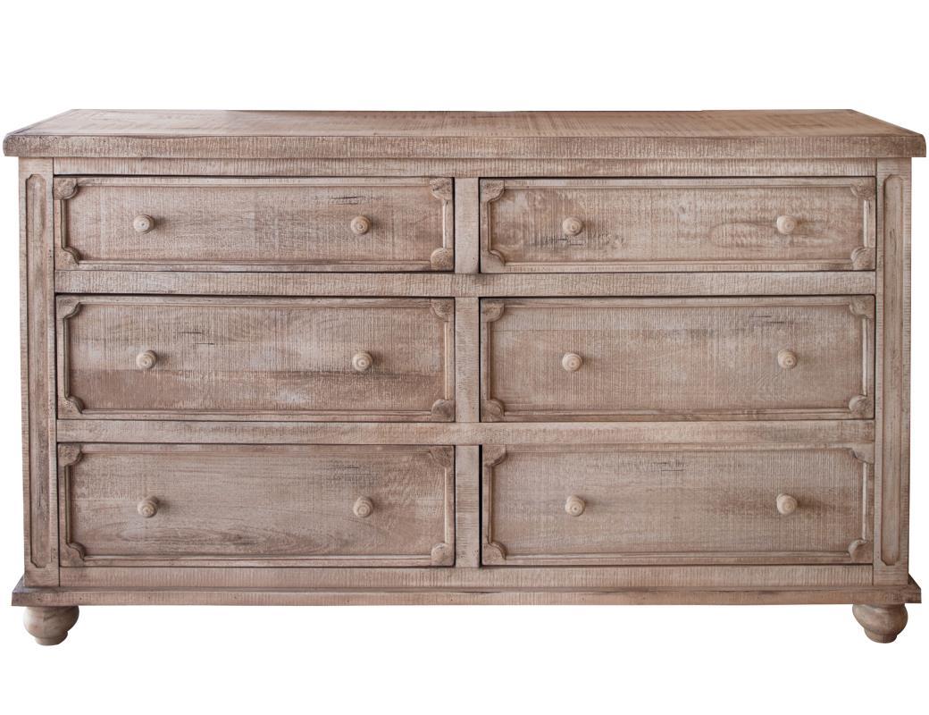 Aruba Natural 6 Drawer Dresser