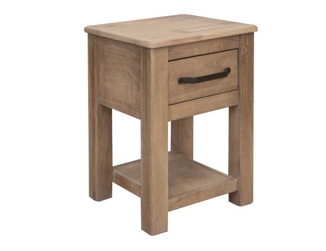 Natural Parota 1 Drawer, Chairside Table
